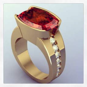 18kt Mexican Fire Opal and Diamond ring