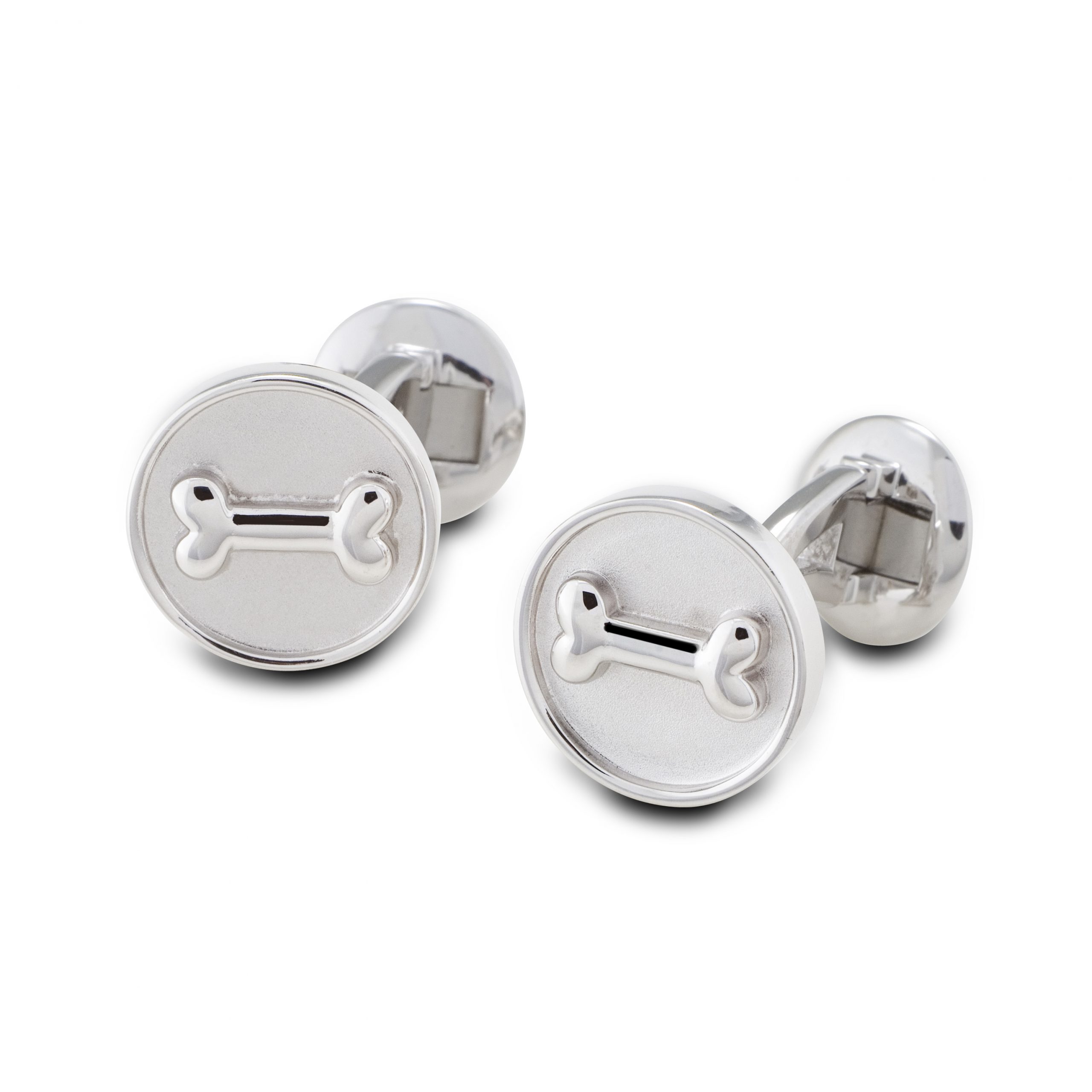 Bone on Disc Cufflinks Sterling Silver Lisa Welch Designs