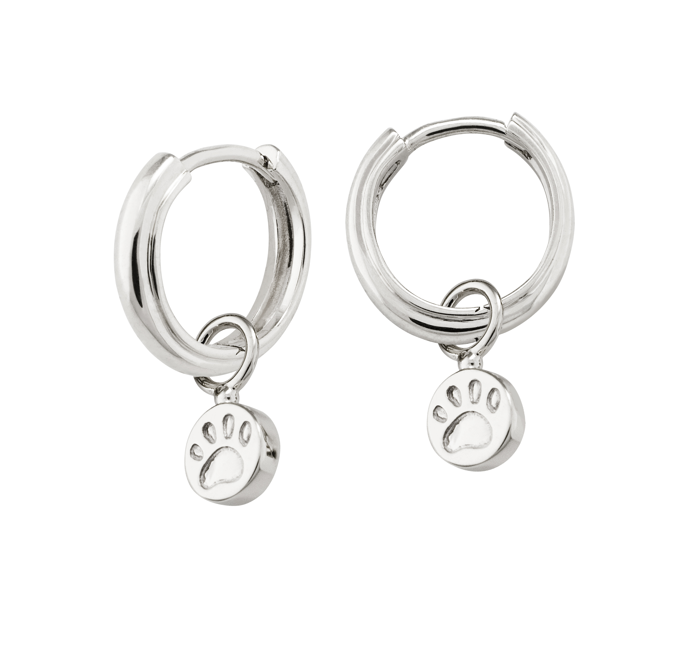 White gold on sale paw print earrings