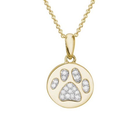 Le Vian Chocolate Diamond Paw Print Necklace 1/5 ct tw 14K Honey Gold 18