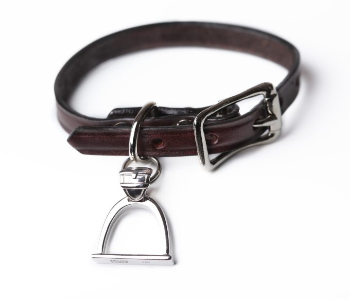 Sterling Silver Stirrup Burgundy Leather Bracelet